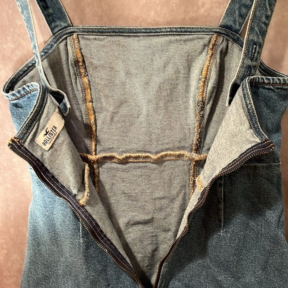 Hollister Overalls Denim Blue Mini Dress size XS - Picture 7 of 9